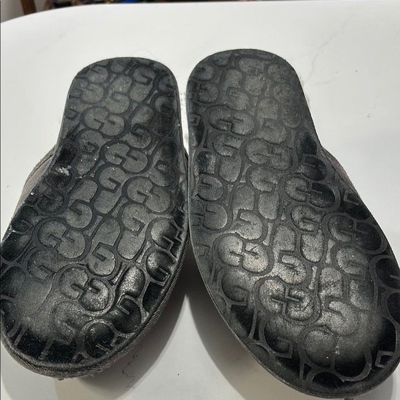 UGG Gray Suede Slippers with Shearling Lining - Picture 4 of 4